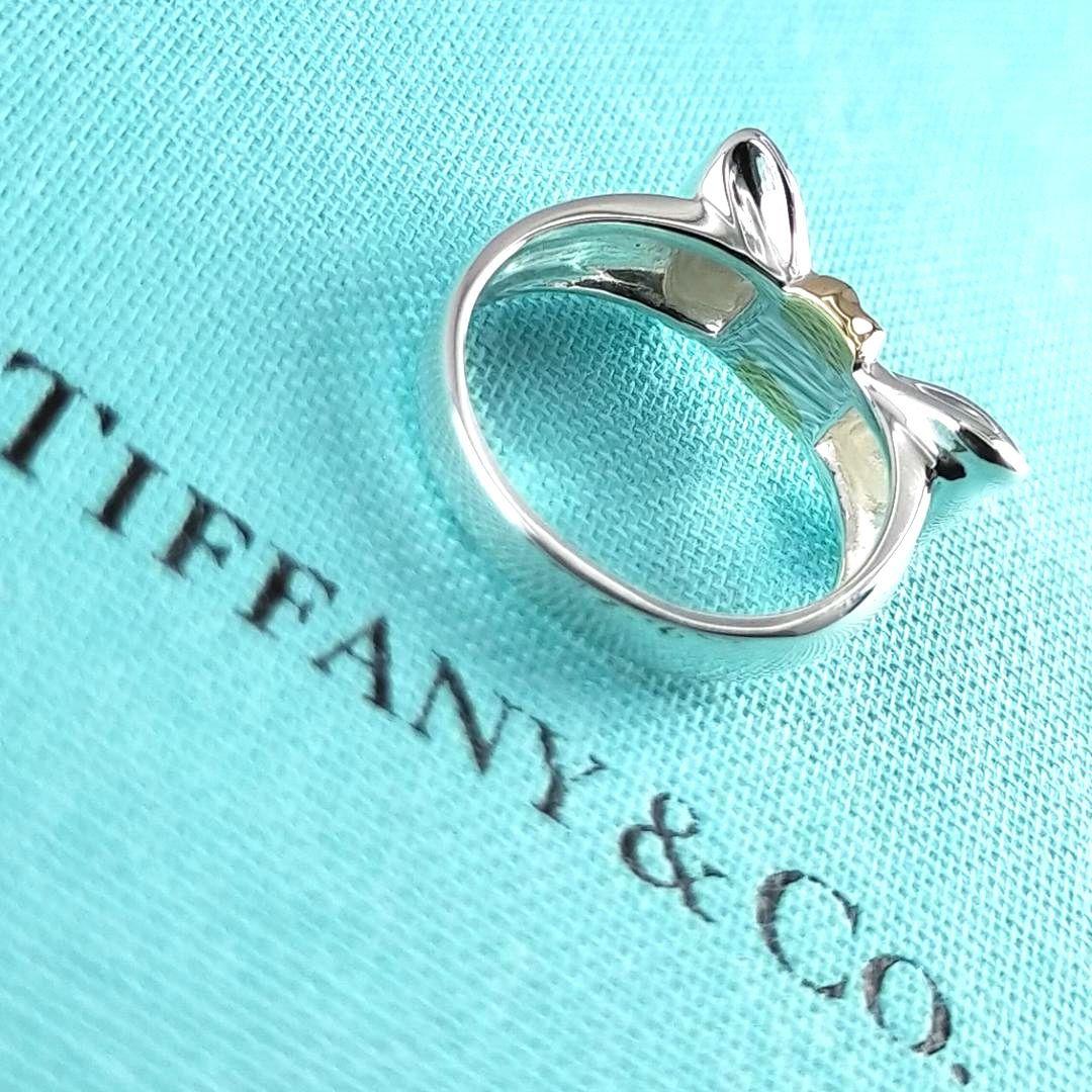 ●SALE●【ティファニー】リボン　コンビ　リング　７号　2248