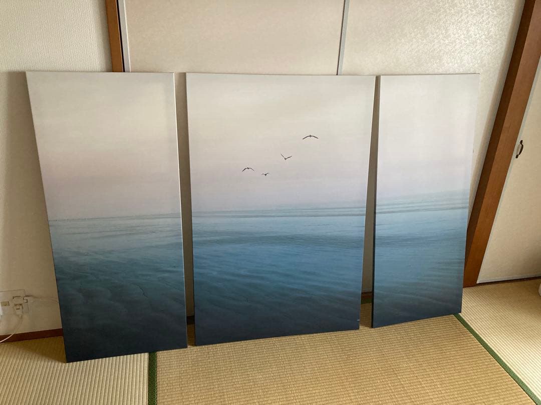 （廃盤）IKEA アートパネル PJÄTTERYD 3点セット 飛び立つ鳥の絵