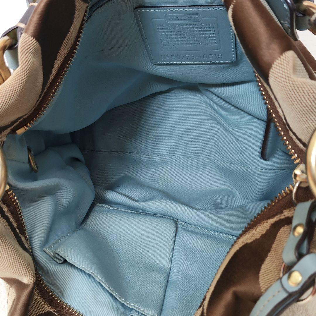 COACH シグネチャー ワンショルダーバッグ 水色 ターンロック y2k