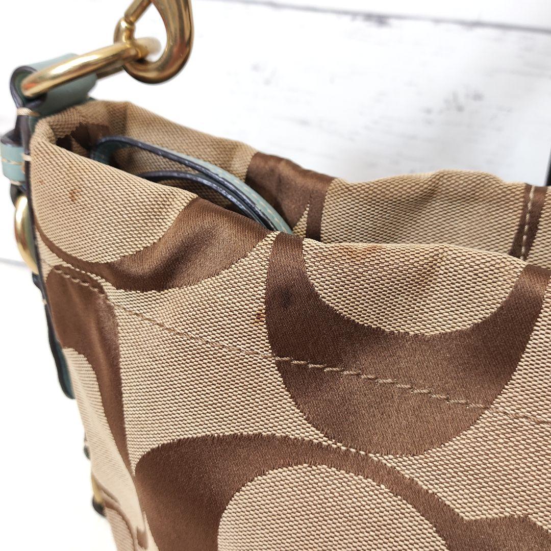 COACH シグネチャー ワンショルダーバッグ 水色 ターンロック y2k