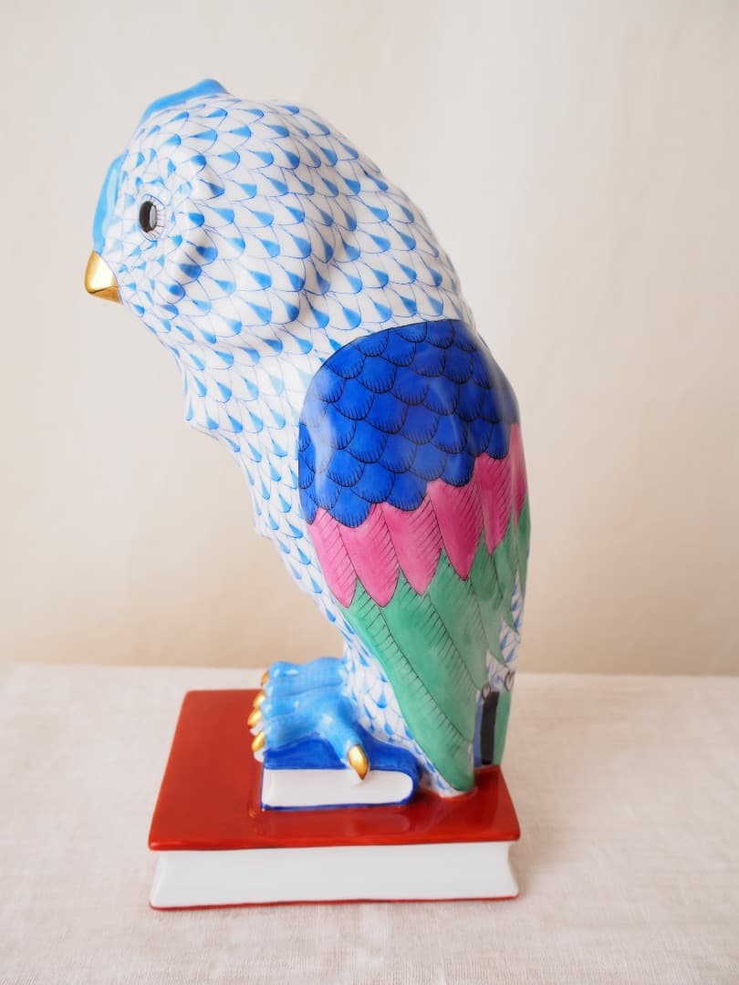 ヘレンド　Herend 梟(フクロウ)　ハンドペイント　フィギュリン　置物