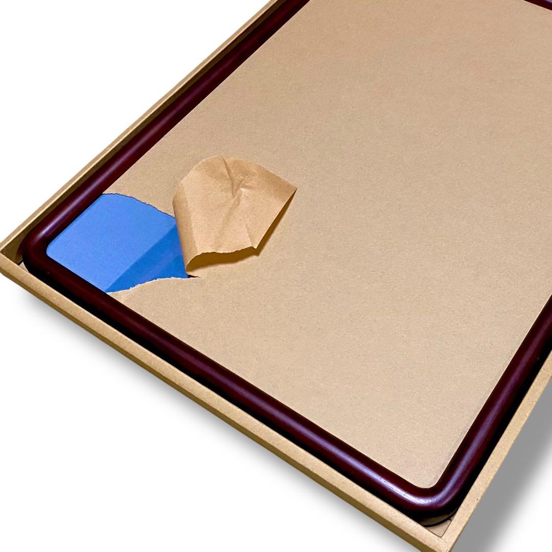 【未使用品】 角丸半紙木製額縁 ダークブラウン 書道 日本画 水墨画