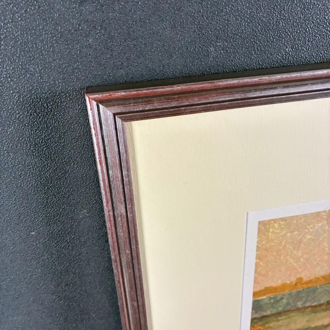 アンドレ・ブーリエ「11月のぶどう畑」リトグラフ 直筆サイン入 額縁入り