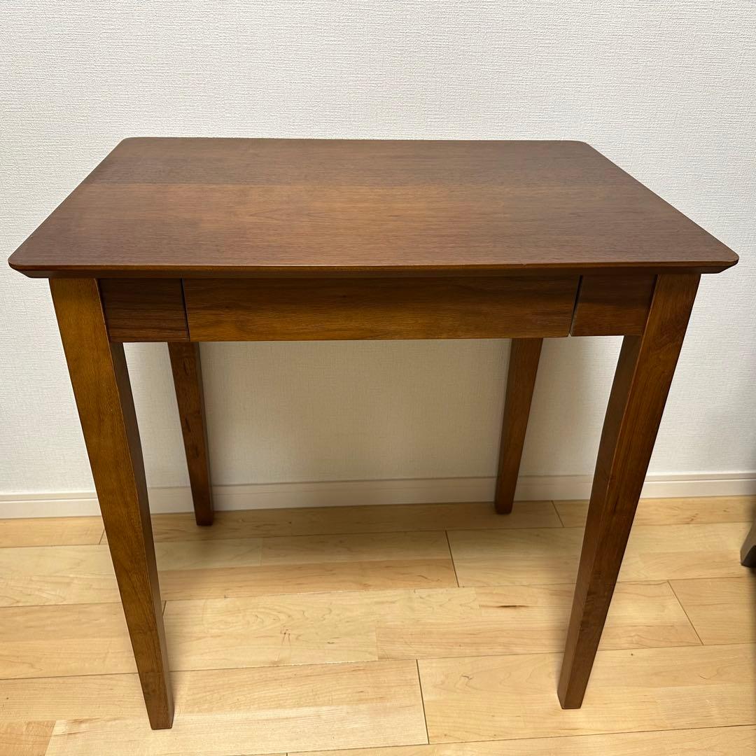 ブラウン 木製 テーブル 引き出し付き