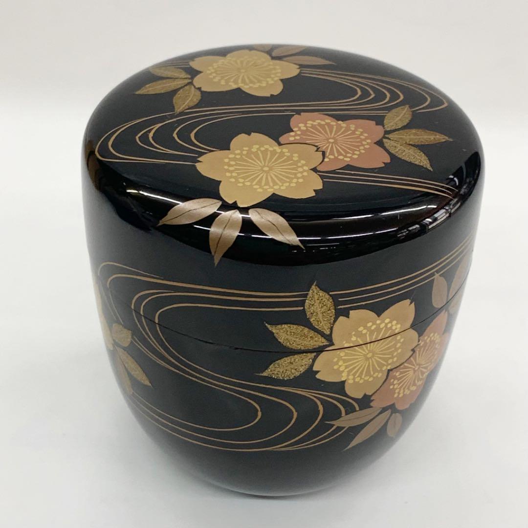 【中棗　桜流】　山下泰園　共箱