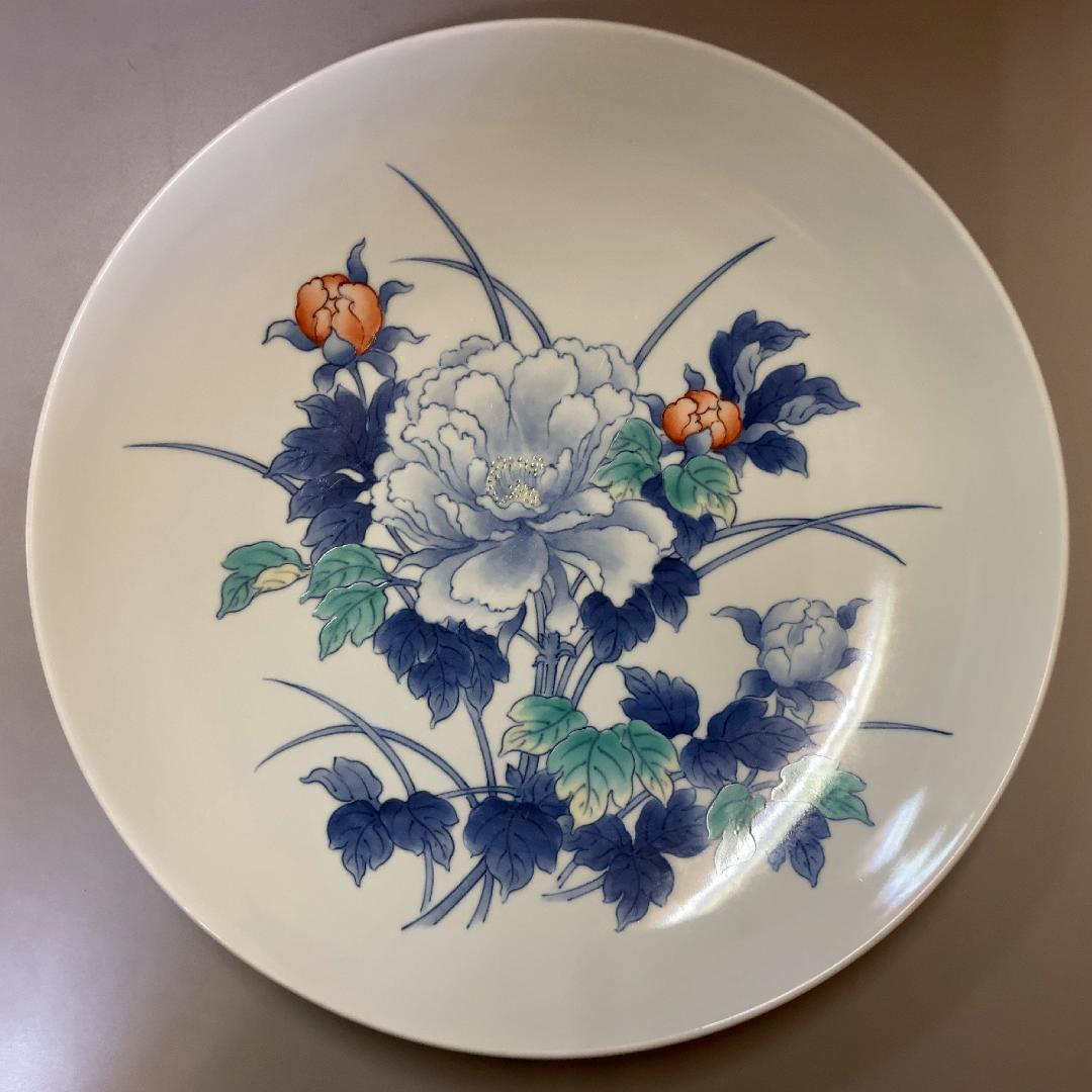 市川龍仙 鍋島焼 額皿 【真作保証】