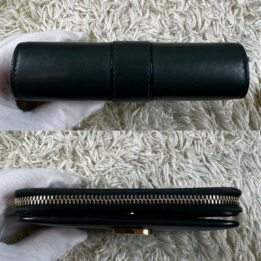 希少カラー✨サンローラン　二つ折り財布　カサンドラ　グリーン　スムースレザー