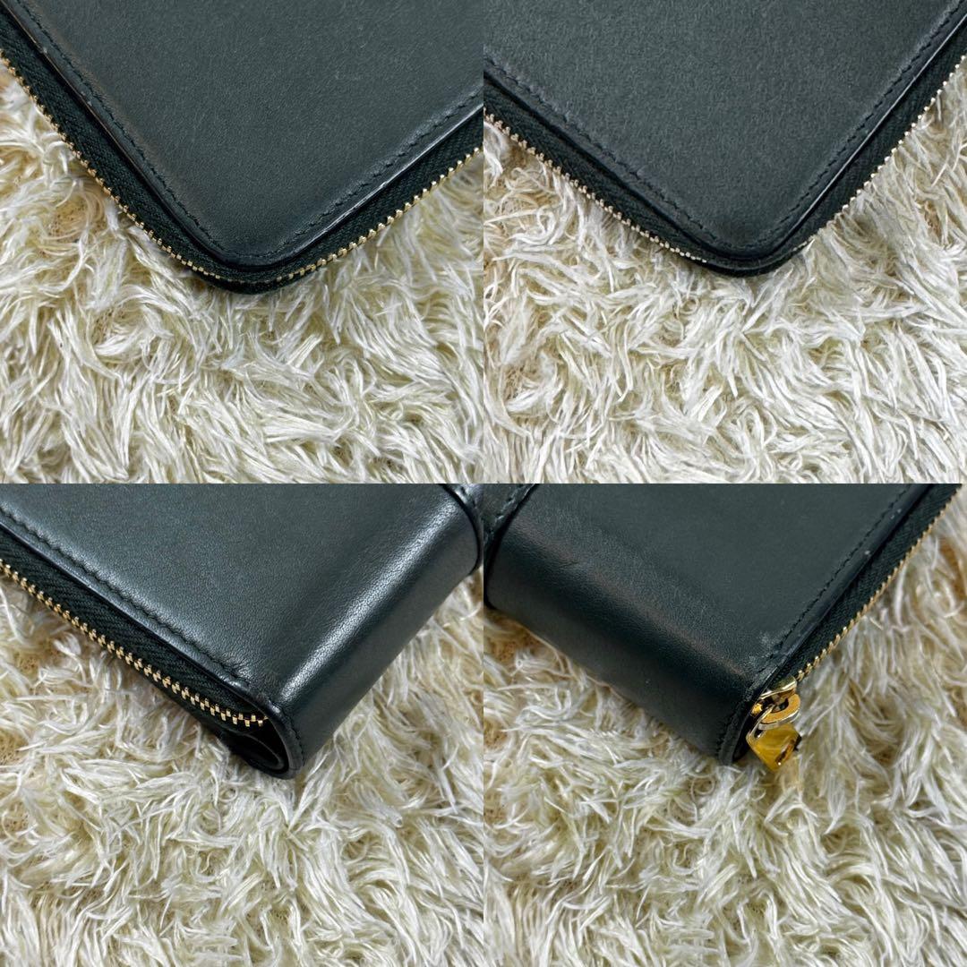 希少カラー✨サンローラン　二つ折り財布　カサンドラ　グリーン　スムースレザー