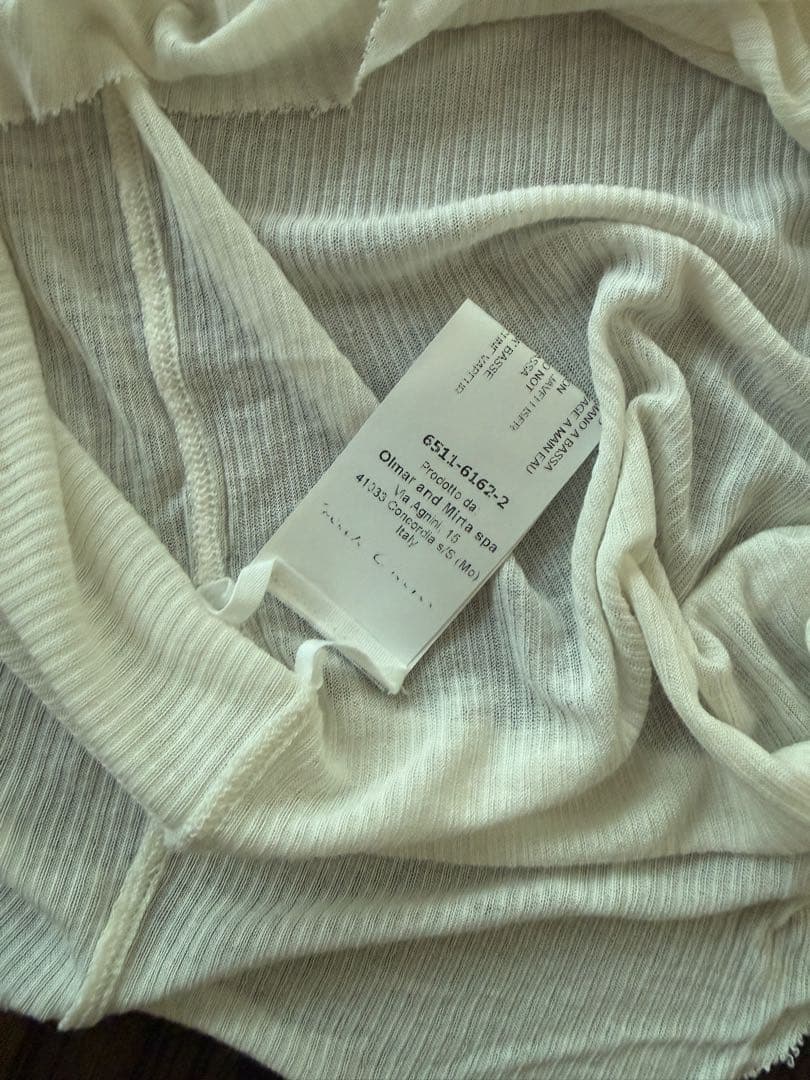 Rick Owens リブタンクトップ ロング丈 ミルクカラー イタリア製 L