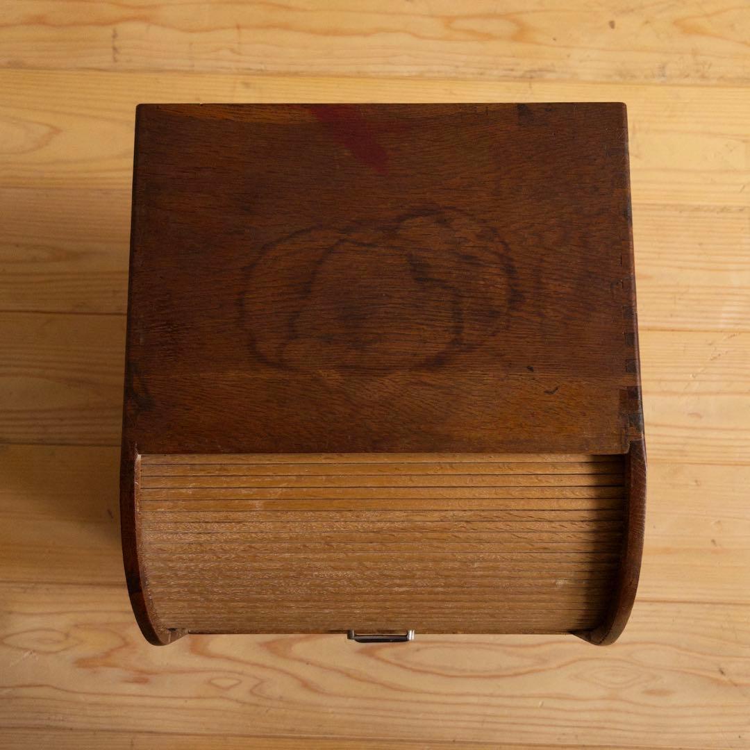 小物入れ　ロールトップ　蛇腹式　希少　収納棚　チェスト　古道具　古家具