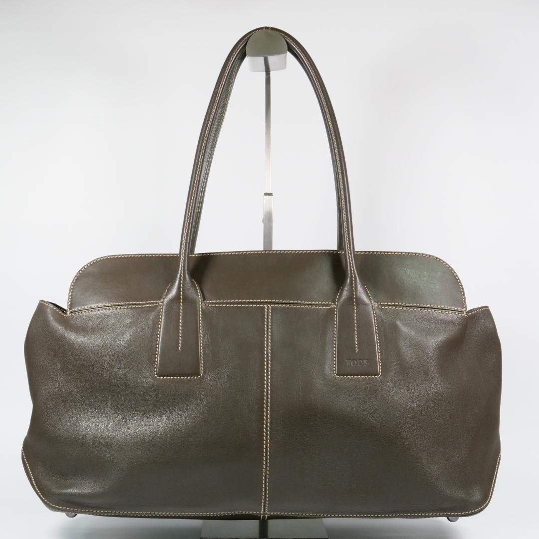 美品✨トッズ トートバッグ ショルダーバッグ レザー ダークブラウン
