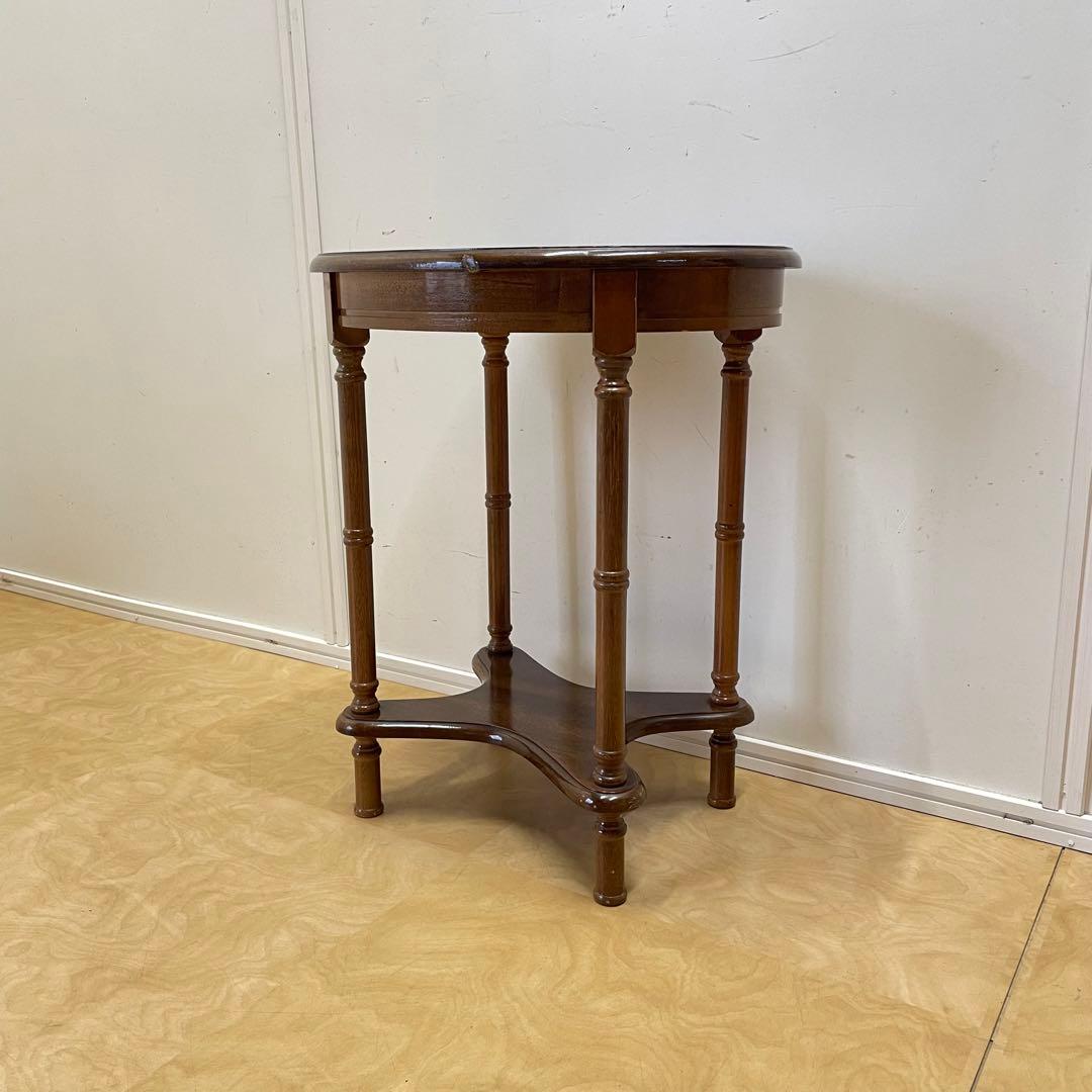 アンティーク調 サイドテーブル 花台 引き出し コンソール 飾り台 イタリア