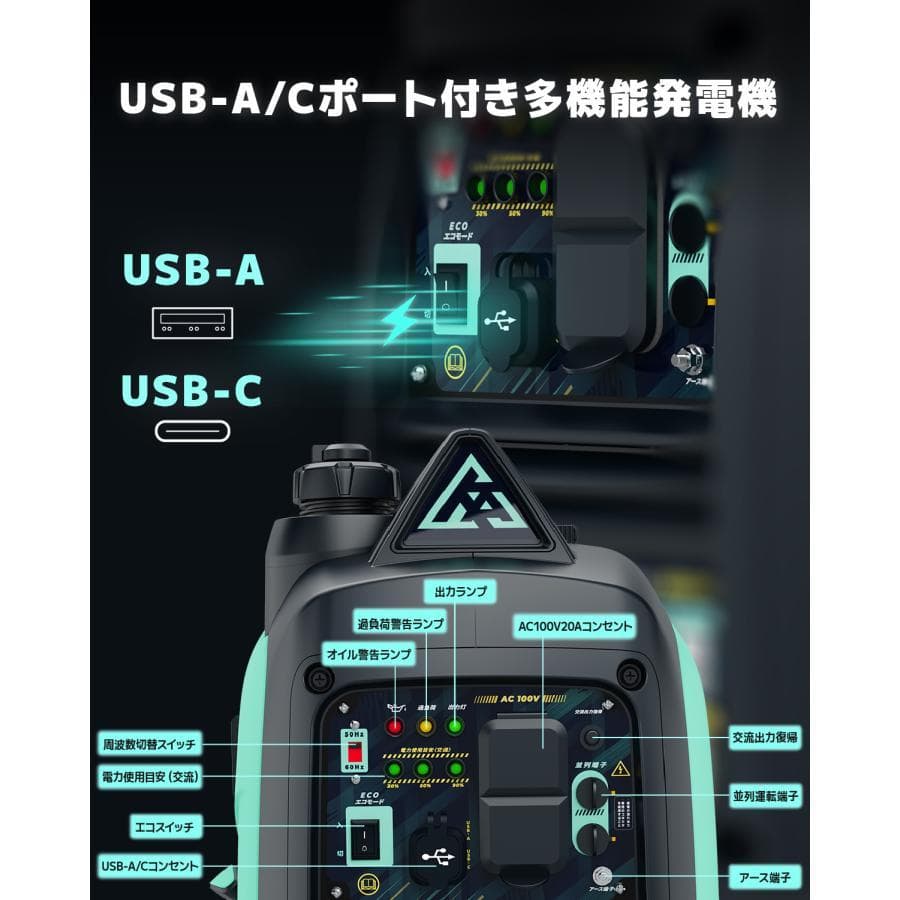 かず超小型・軽量★Kareyou インバーター発電機 2.2kVA 静音