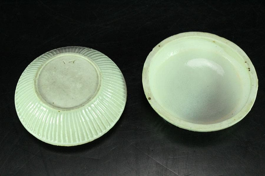 中国美術 唐物 青白磁 香合 茶道具伝来(K-YC378)