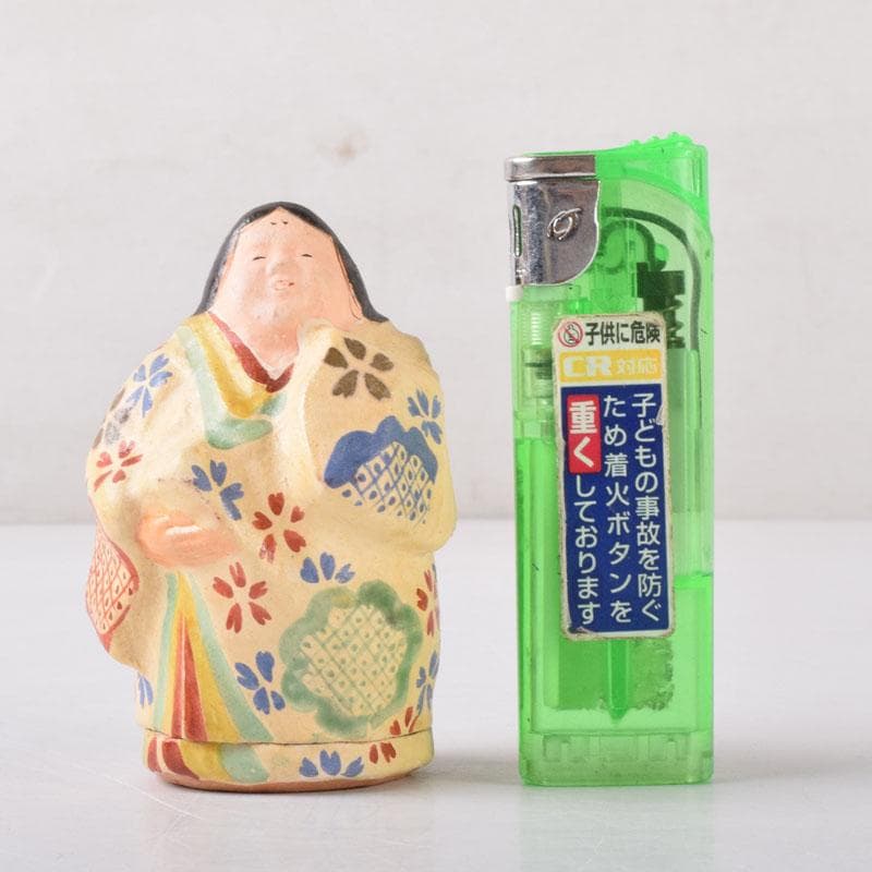 茶道具　竹斎造　色絵　乙御前香合　共布共箱　V　7476