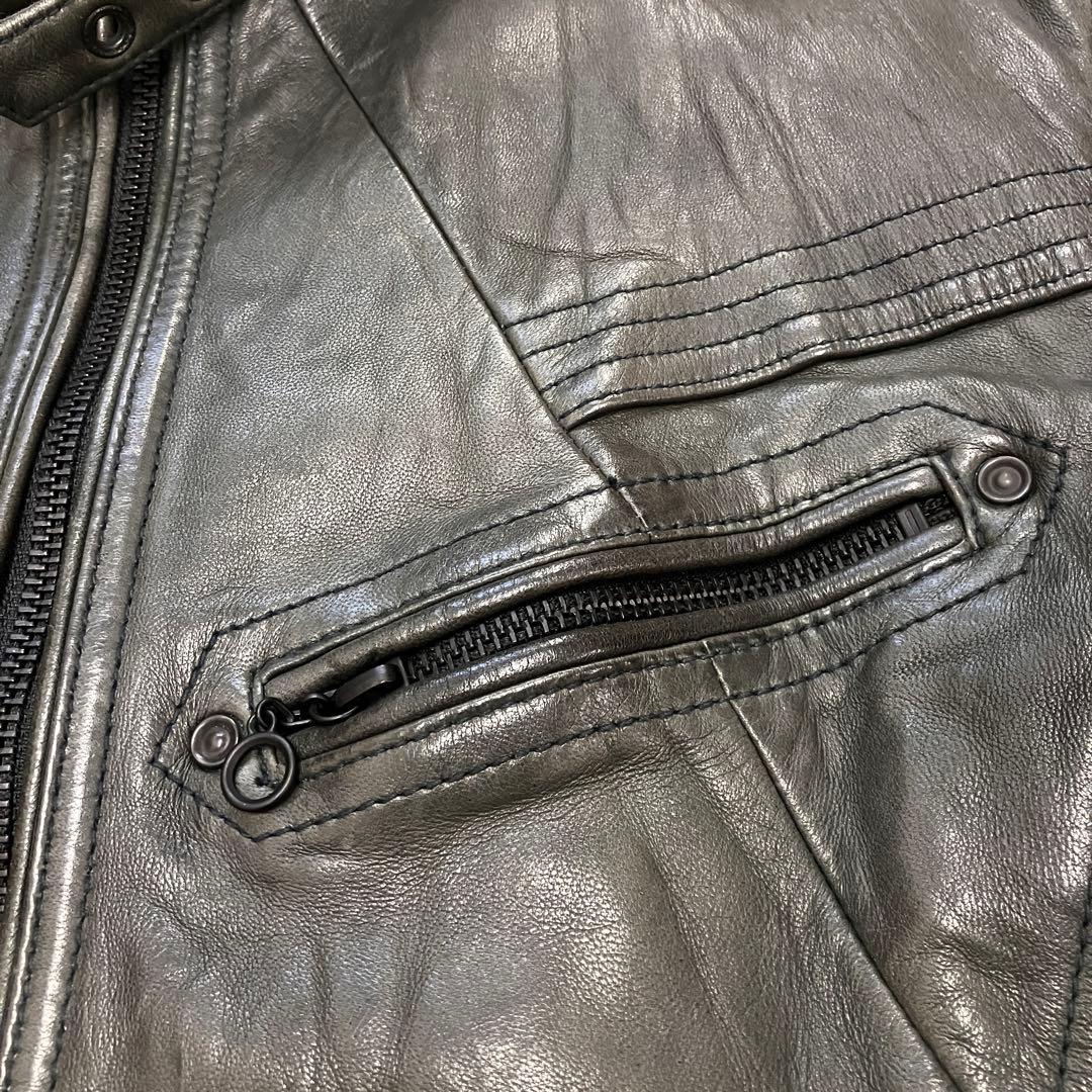 00s y2k ニコル NICOLE シングル ライダース レザー ジャケット