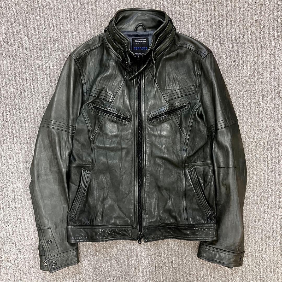 00s y2k ニコル NICOLE シングル ライダース レザー ジャケット