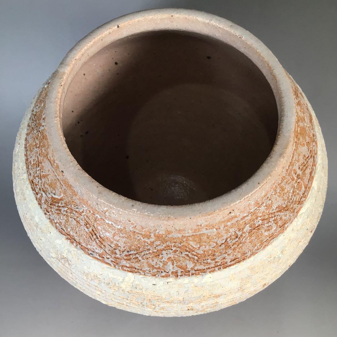 Ｎ４２６　水指　『宇田佐平造』『算玉刷毛目文』『一重口水指』　共箱　茶道具