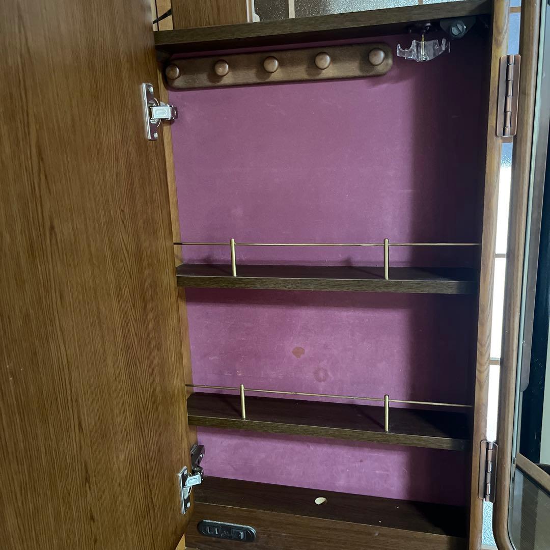 お値下げ✨三面鏡ドレッサー 鏡台 ランプコンセント付き 昭和レトロ 鈴木木工家具