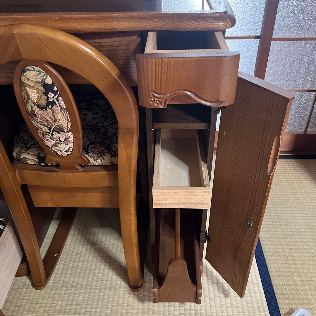 お値下げ✨三面鏡ドレッサー 鏡台 ランプコンセント付き 昭和レトロ 鈴木木工家具