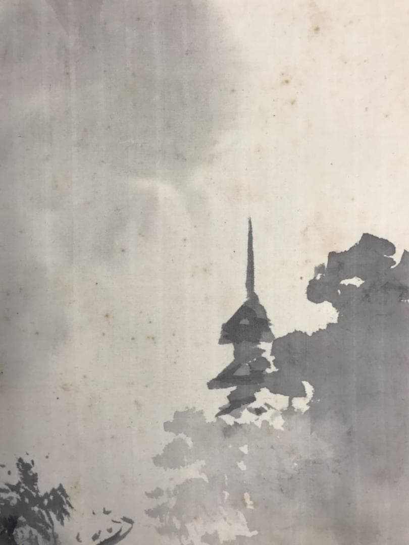 真作/橋本陵華/山水人物図/双幅/掛軸/名家伝来AE-290