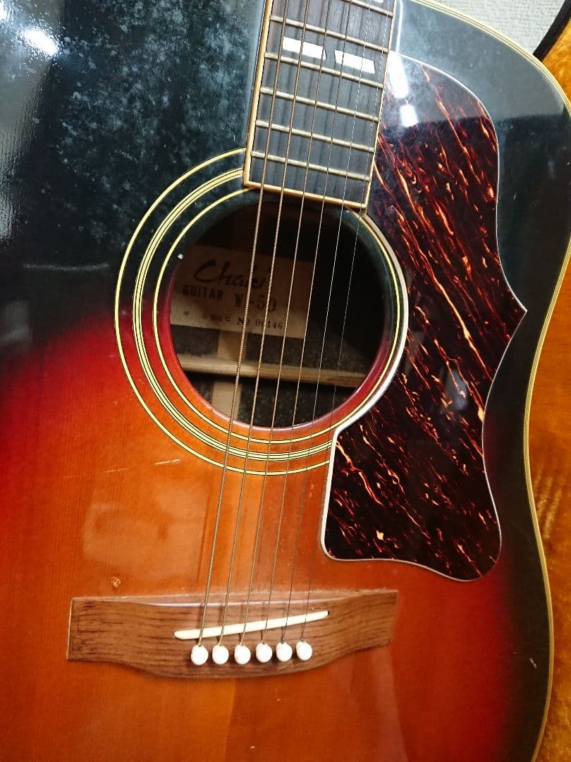 H1 アコースティックギター Chaki W-50 ピック多数 ハードケース付き