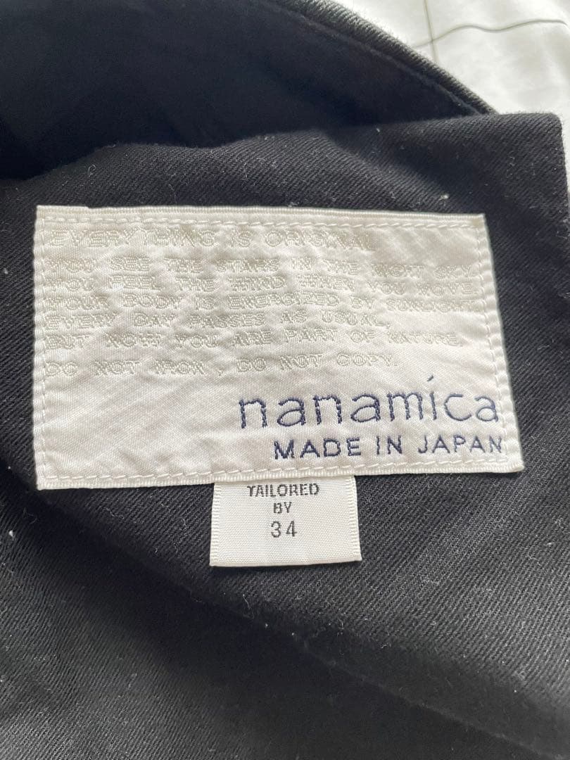 nanamica ワイドチノパン Wide chino pantsブラック 34