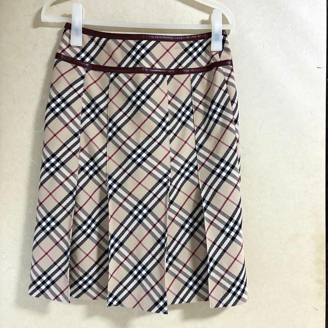 バーバリーブルーレーベル チェック柄プリーツスカート