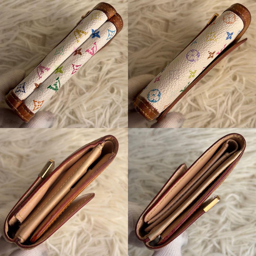 【激レア 美品】ルイヴィトン　三つ折り財布　マルチカラー　カルトクレディ　白系