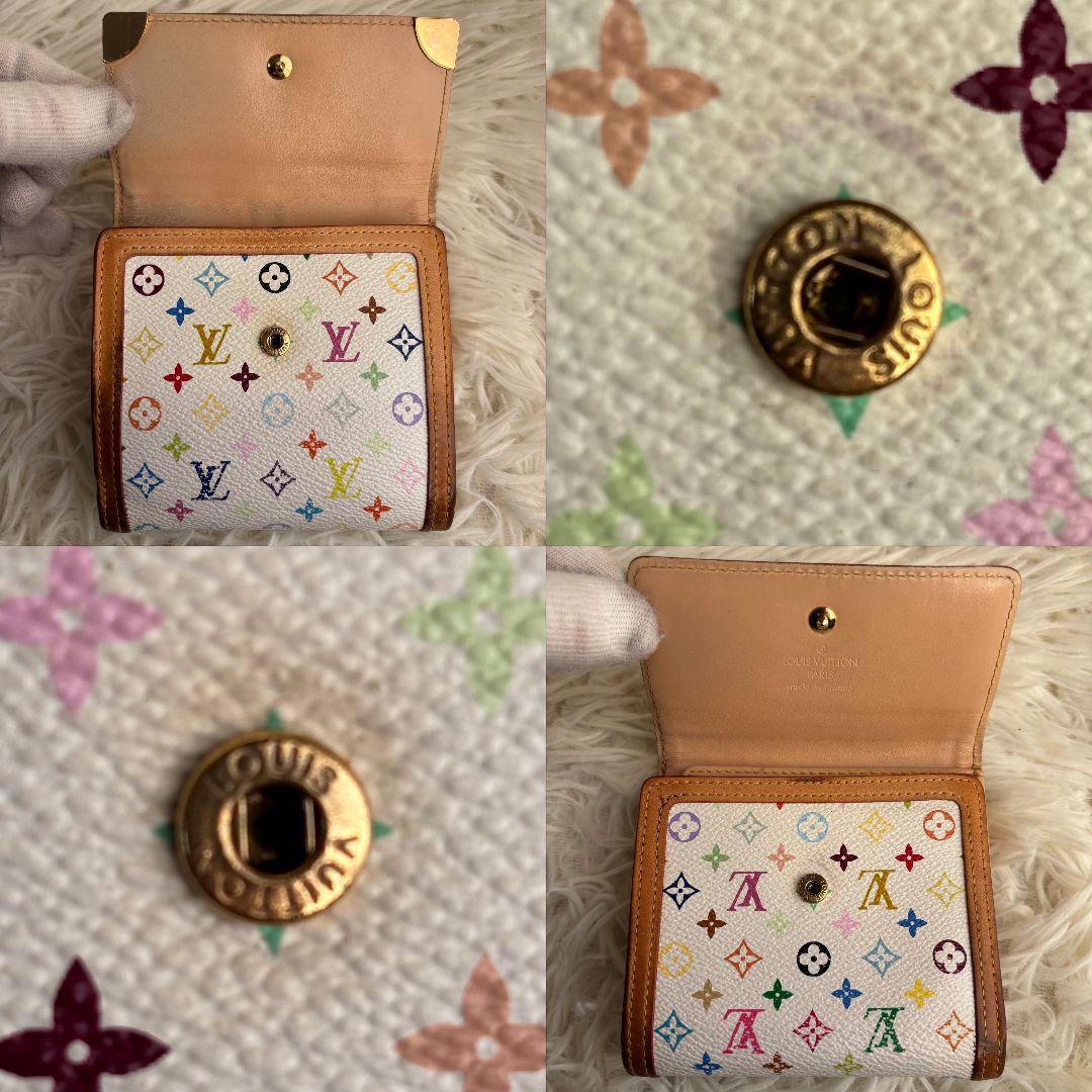 【激レア 美品】ルイヴィトン　三つ折り財布　マルチカラー　カルトクレディ　白系