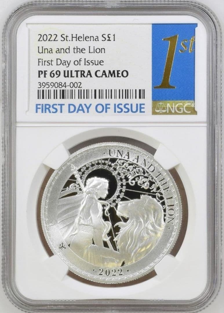 2022年 セントヘレナ ウナとライオン 1オンス銀貨 PF69 UC FDI