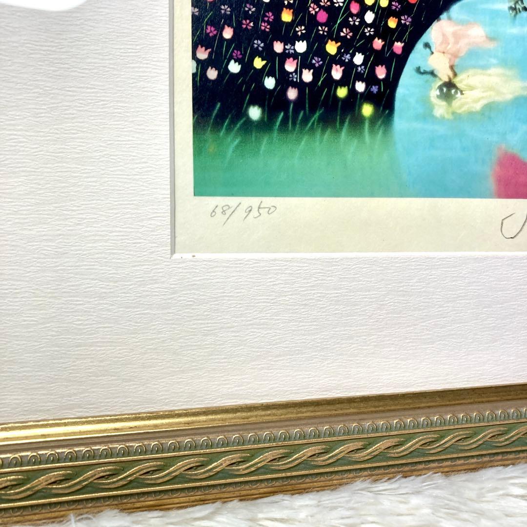 【美品✨】藤城清治「春のデュエット」レフグラフ 直筆サイン入 版画 68/950