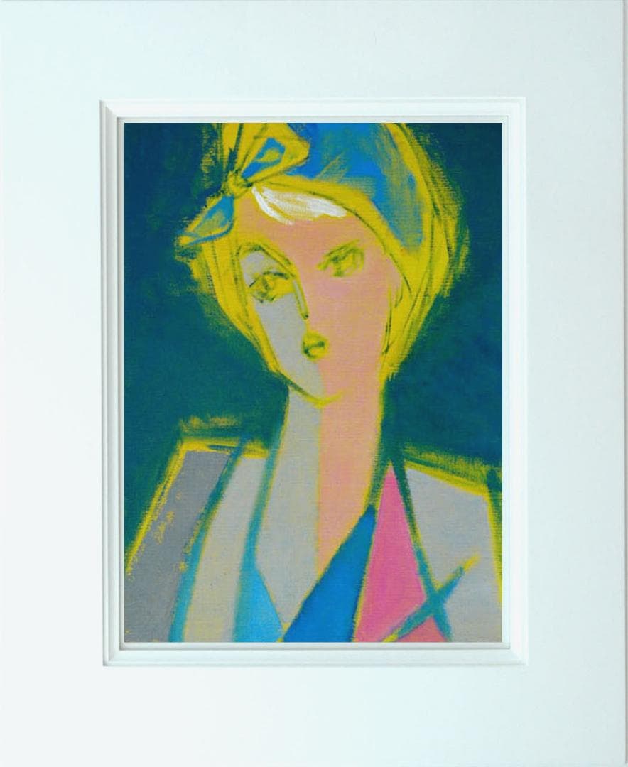 油絵 菅家令子 絵 絵画 インテリア 額付(白) F6-080612 人物 女性