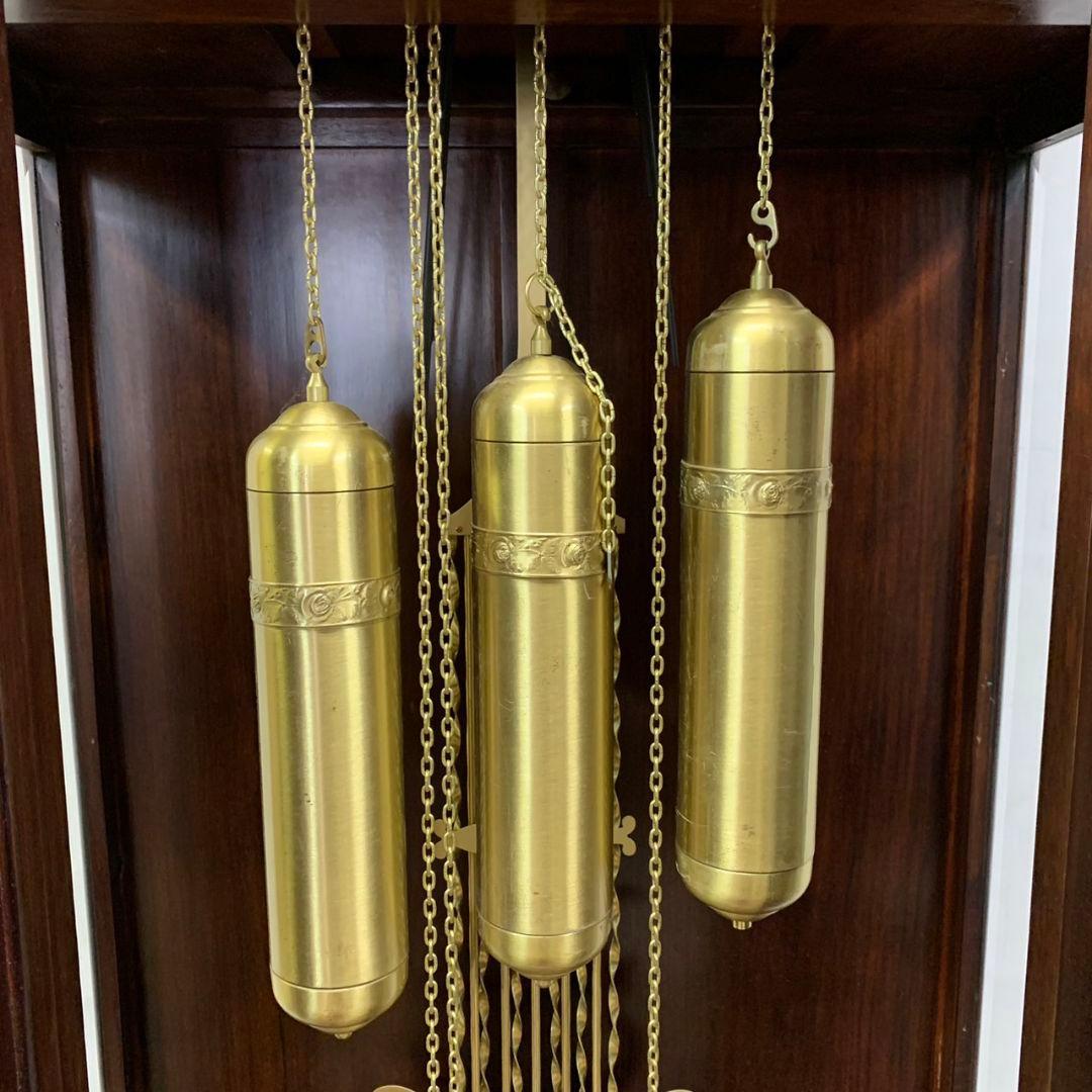 置時計 大型 クラシック 木製柱時計 月相表示付き ホールクロック