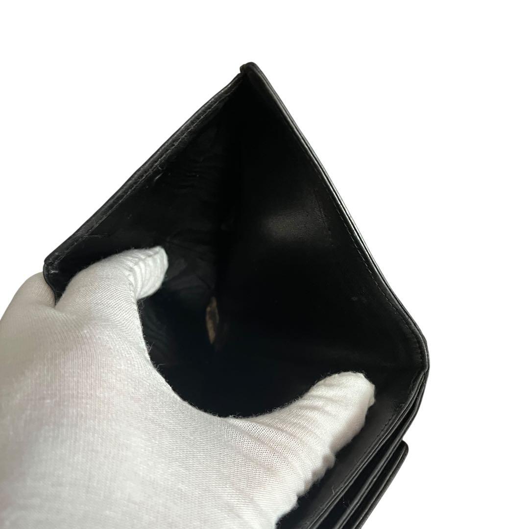 最終値下げCHANEL デカココマーク レザー 二つ折りブラック