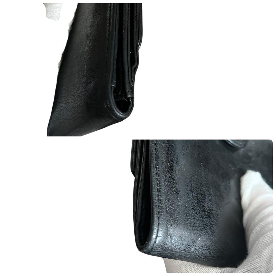 最終値下げCHANEL デカココマーク レザー 二つ折りブラック