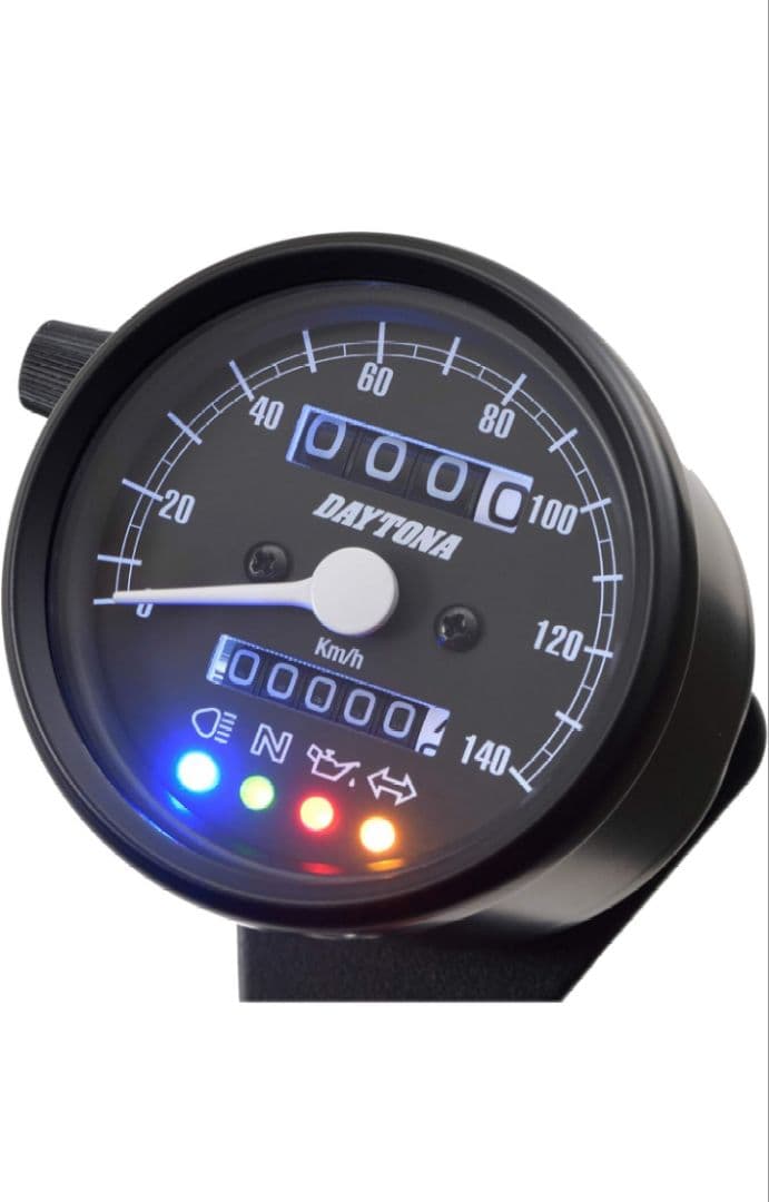 デイトナ バイク用機械式スピードメーター ブラックボディ/ブラックパネル