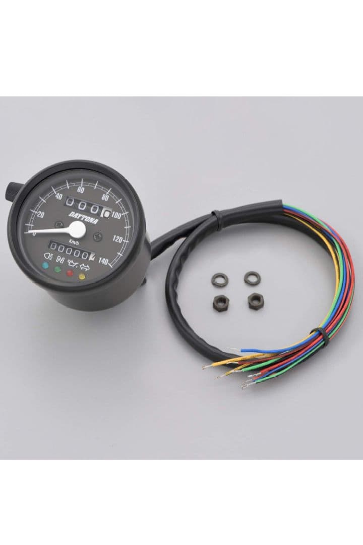 デイトナ バイク用機械式スピードメーター ブラックボディ/ブラックパネル