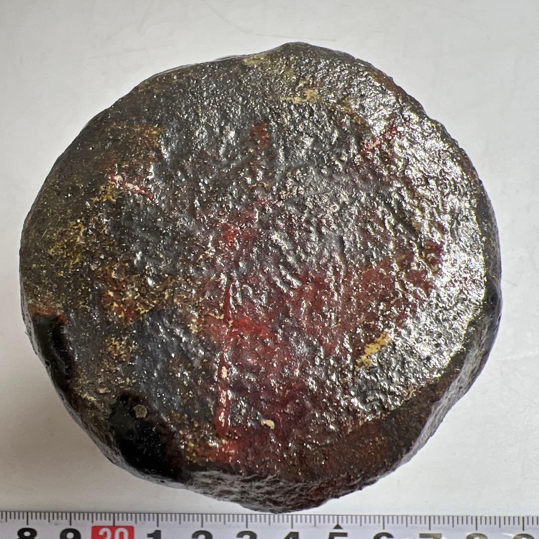 黒楽　上手茶入　替仕覆付（高木間通）　木箱付　高約7.5㎝東Y7-1229☆2F