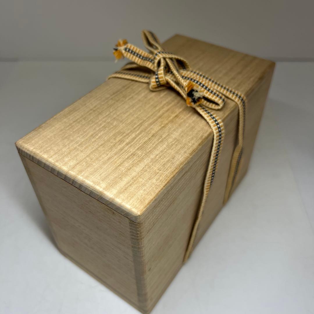 黒楽　上手茶入　替仕覆付（高木間通）　木箱付　高約7.5㎝東Y7-1229☆2F