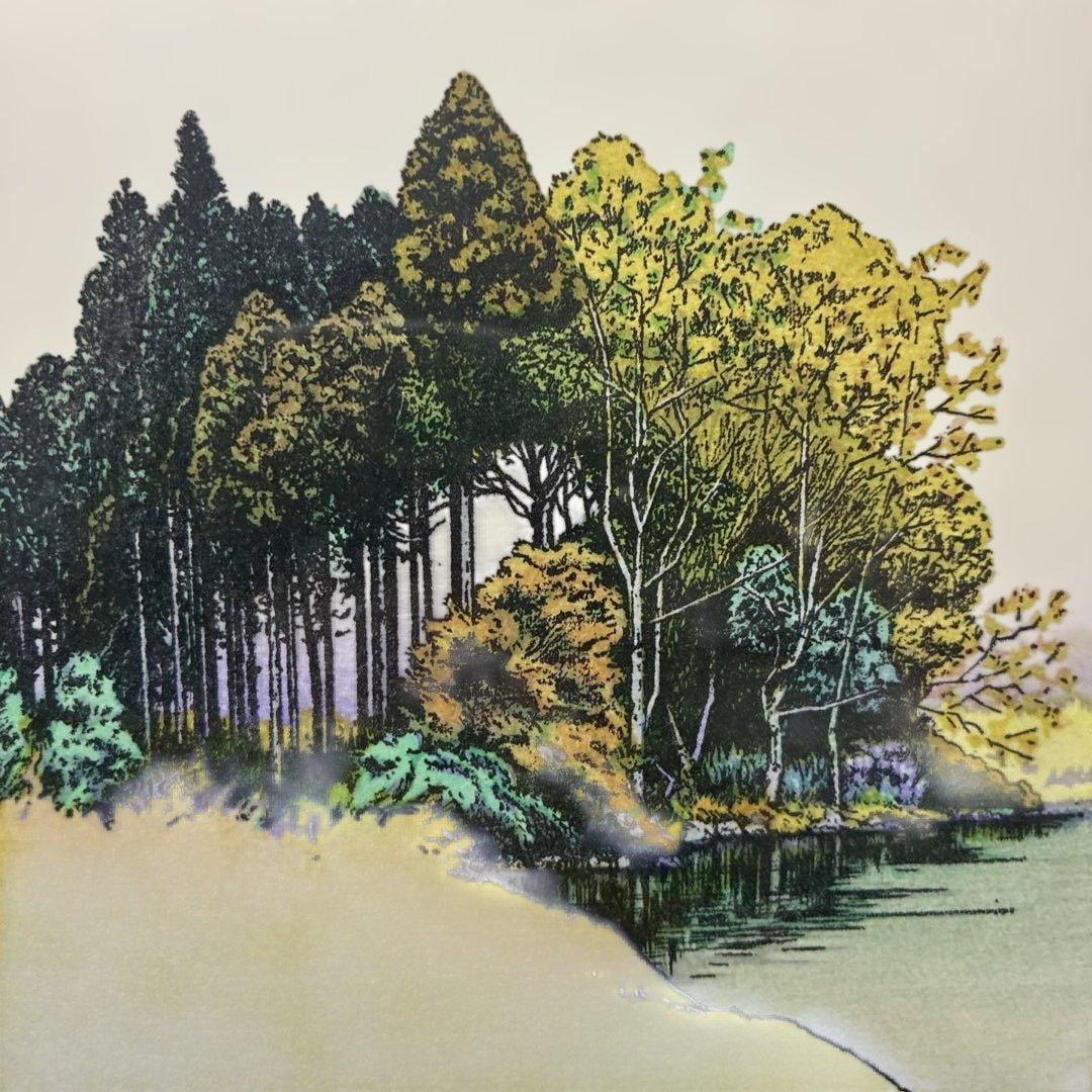 吉田穂高　木群れ　木版画