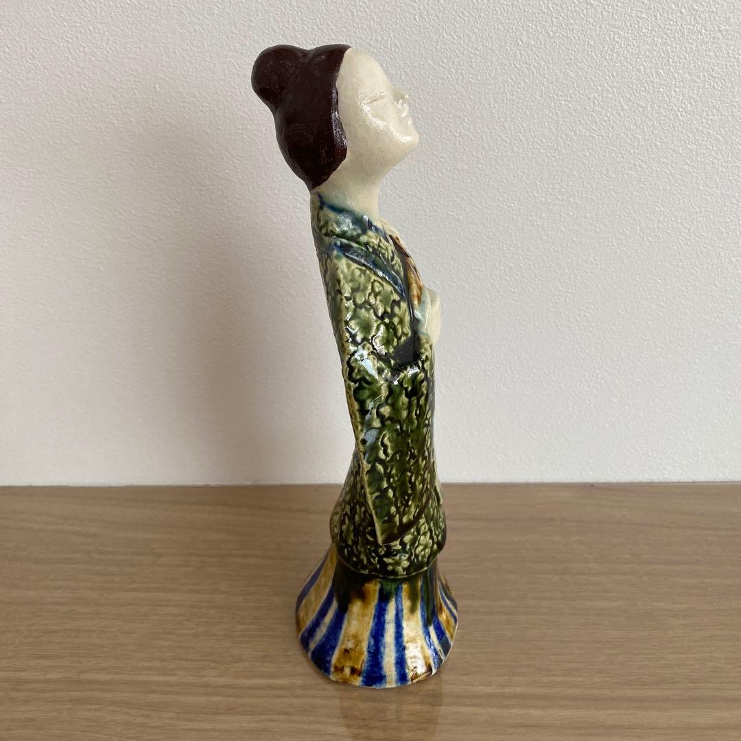 【美品】伊村徳子さん作 織部陶人形