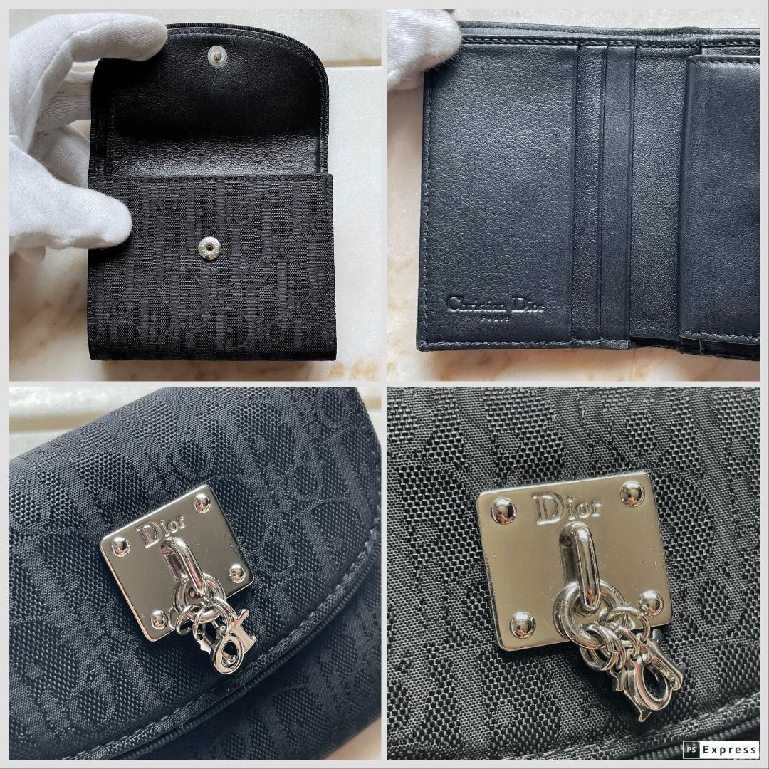 597Christian Dior クリスチャンディオール トロッター 財布 黒