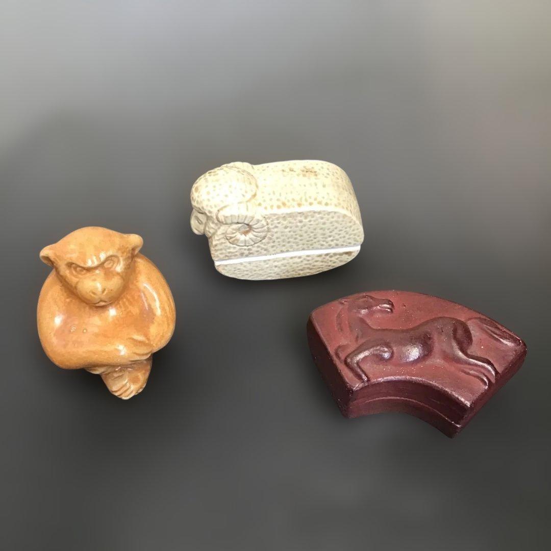 干支香合　茶道具 12個セット　古陶器　骨董品　アンティーク