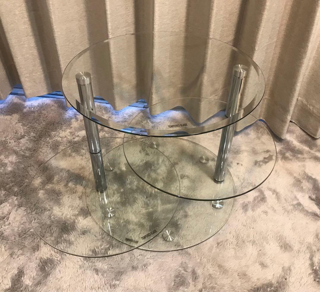 最終値下げ　ミッドセンチュリー　スペースエイジ　ラウンドテーブル　ガラステーブル