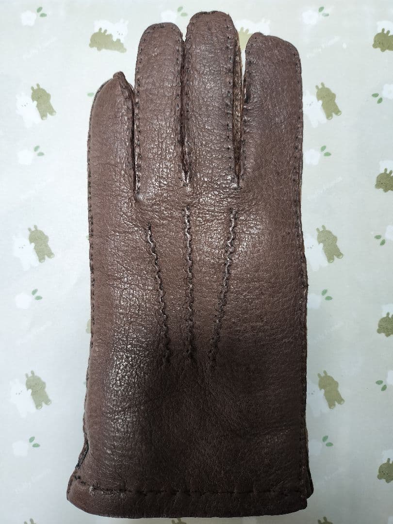 未使用　ペッカリー革手袋　カシミヤライニング　ブラウン