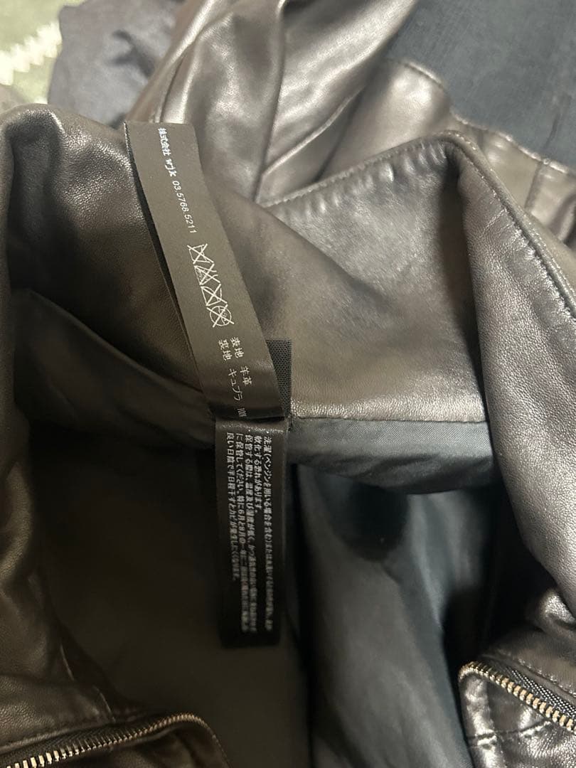 wjk ダブルジェイケイ ラムレザー トラックジャケット ライダース Mサイズ