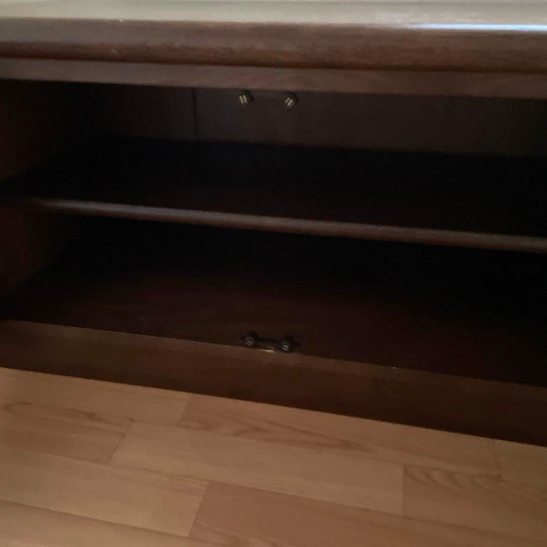 4/5迄　 カリモク　キャビネット　木製　キャビネット ガラス扉付　テレビ台　茶