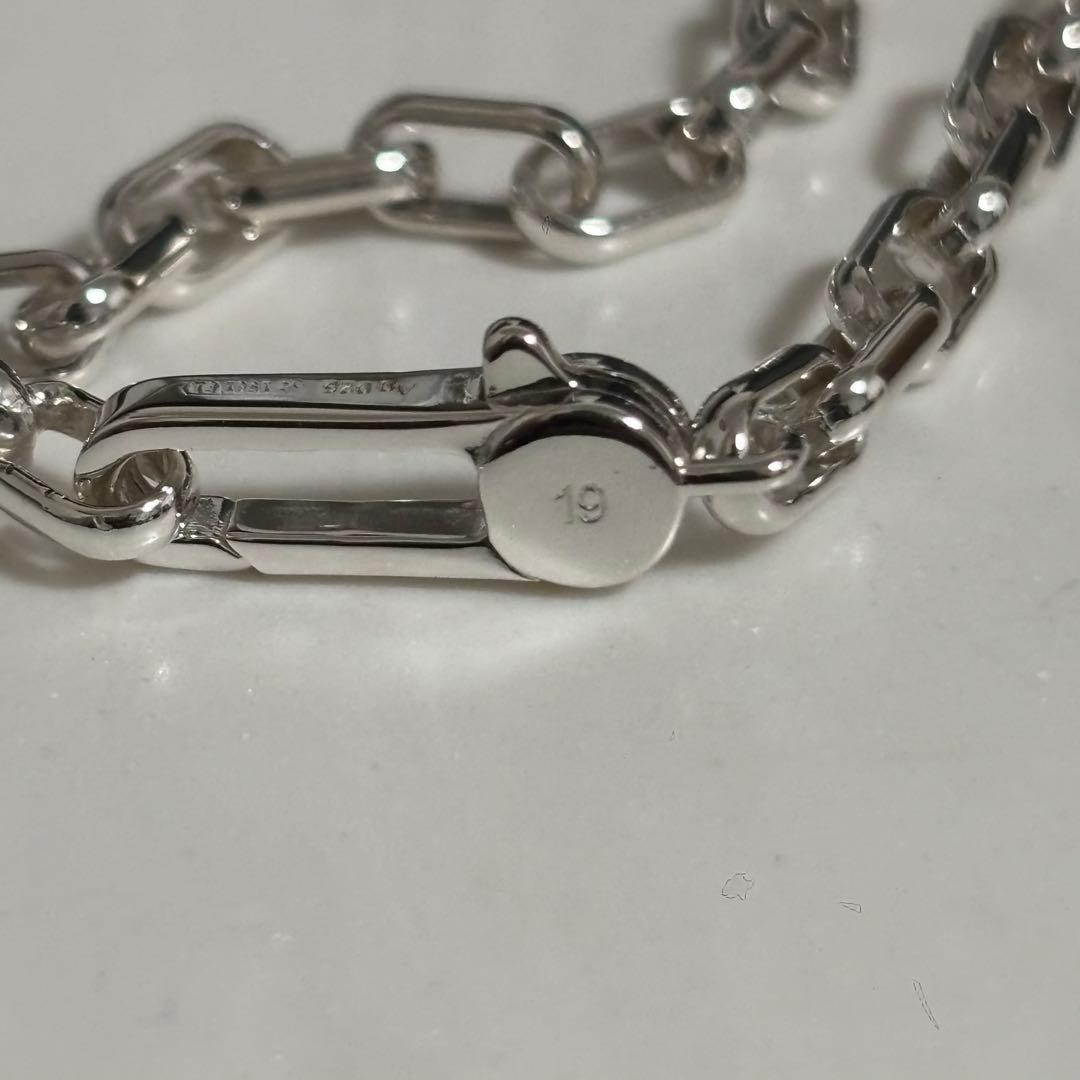 GUCCI 新品同様品　G刻印スクエアチェーンブレスレット　925 刻印19