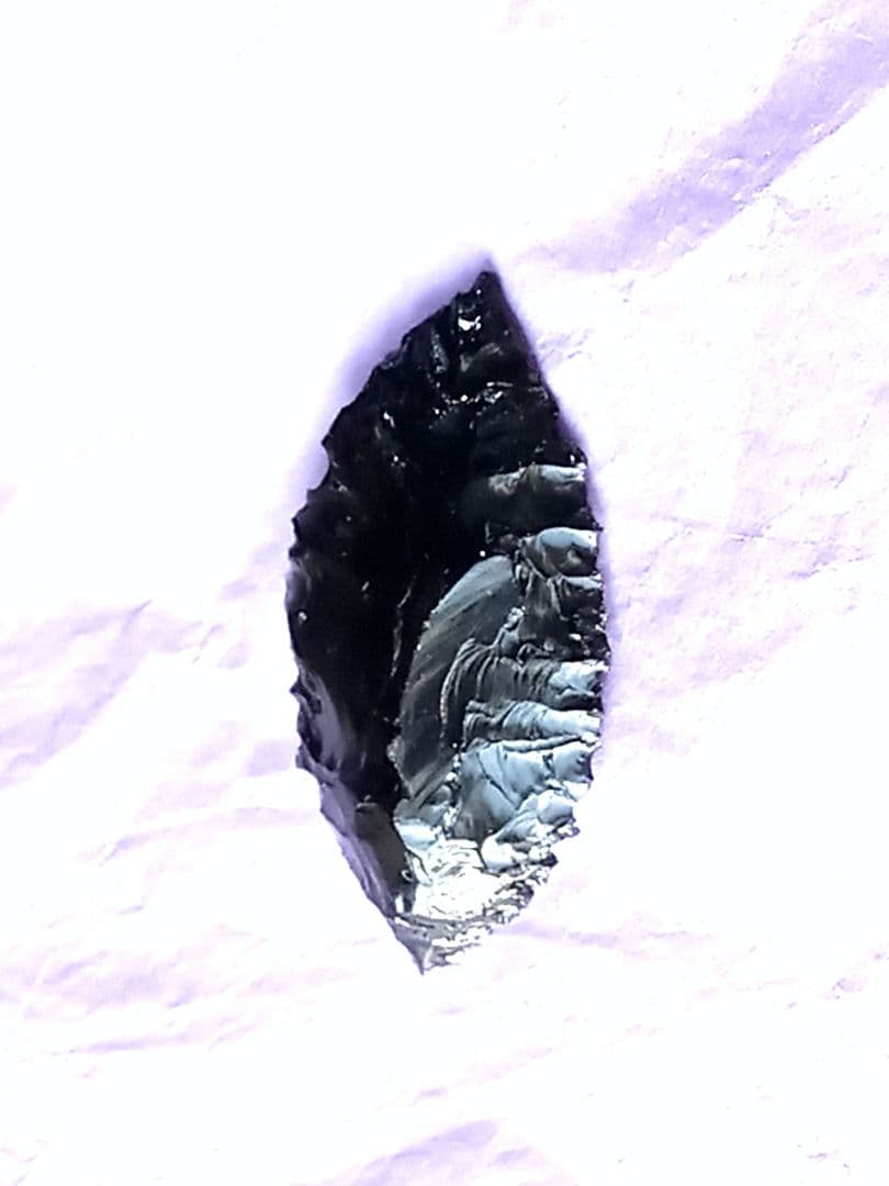 アイヌ仕様矢じり 尖頭器 d 石器 黒曜石 模写